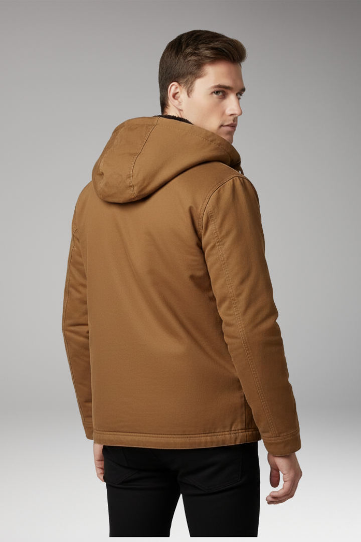 Men's Hooded Zip Jacket Front Pockets