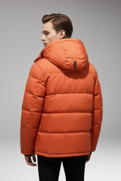 Men's Hooded Puffer Jacket Zip Front