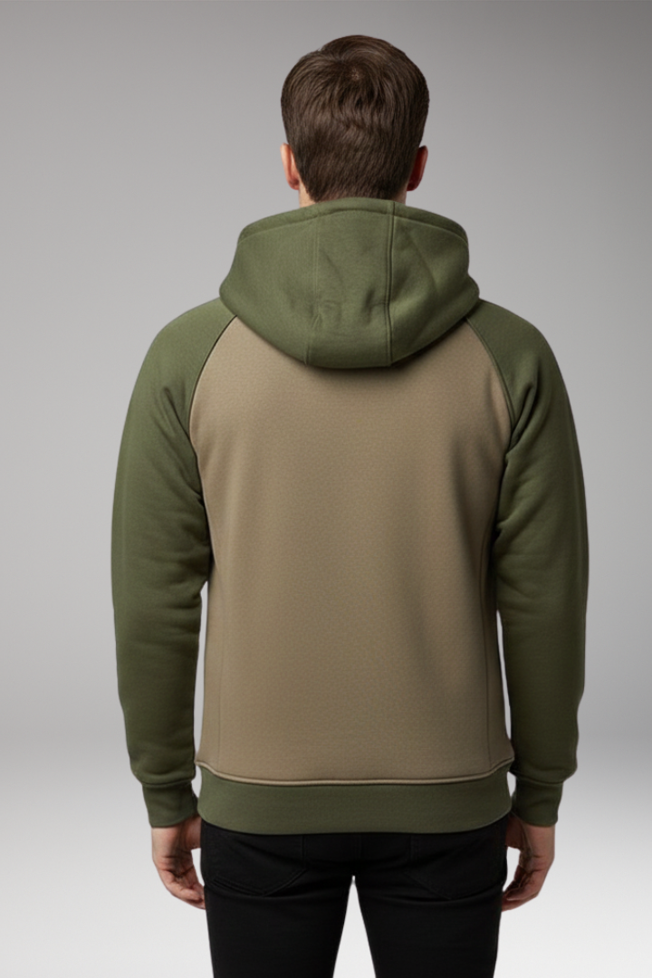 Men's Hooded Jacket Raglan Sleeves Zip Front