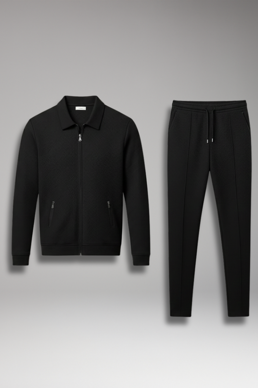 Men's Suit Jacket Pants Set Lapel Collar Waffle Texture - Vonnera