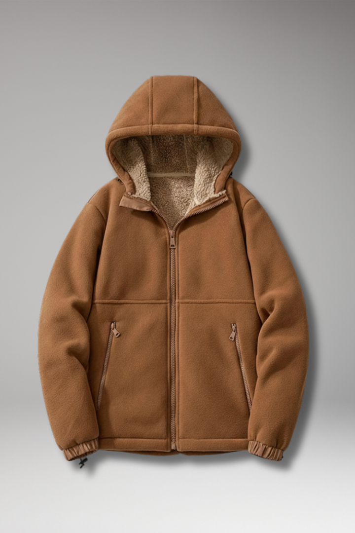 Men's Hooded Jacket Zipper Pockets - Vonnera