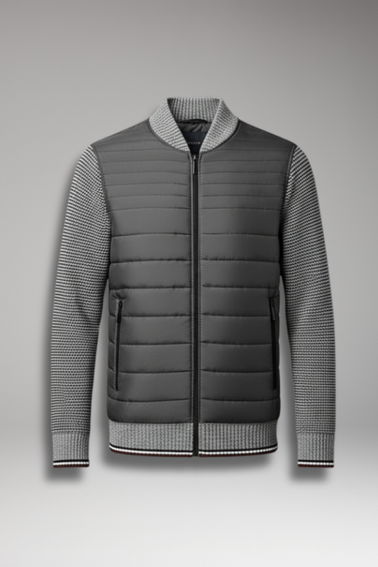 Men's Quilted Jacket Contrast Sleeves - Vonnera