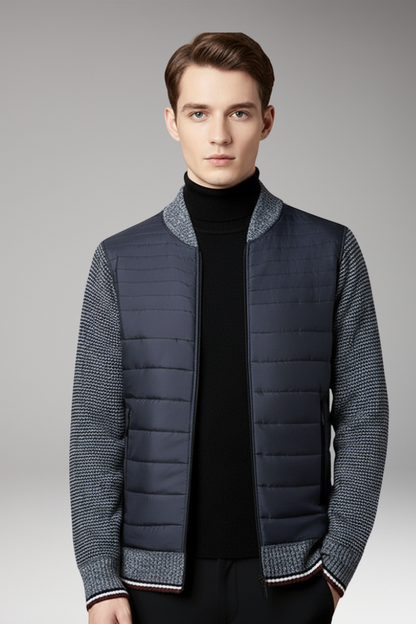 Men's Quilted Jacket Contrast Sleeves