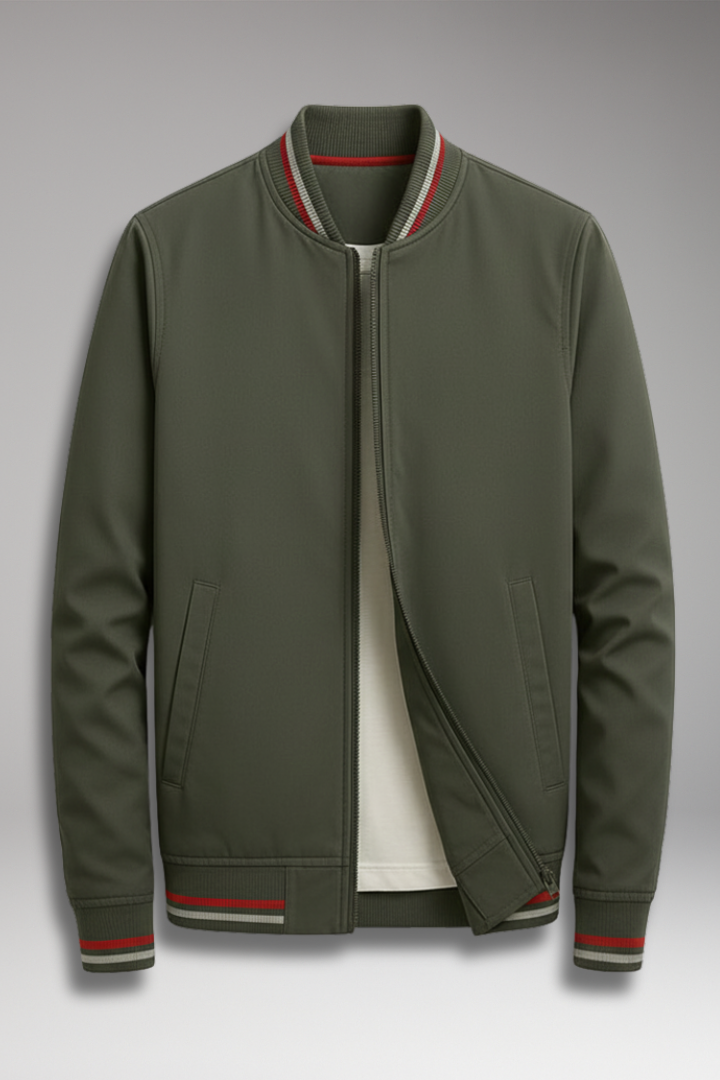 Men's Zip Front Jacket Ribbed Edge - Vonnera