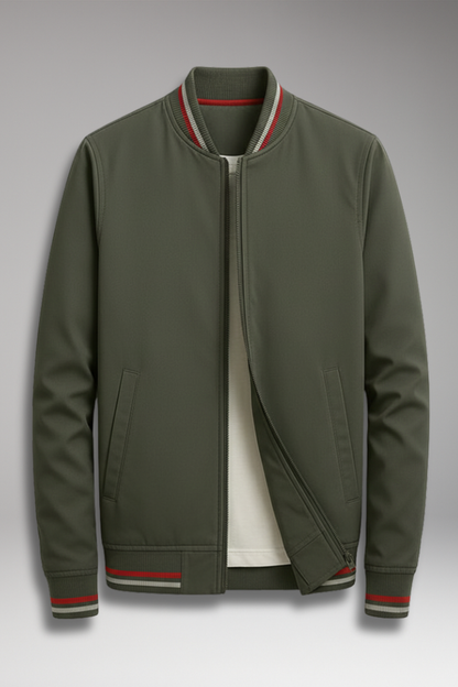Men's Zip Front Jacket Ribbed Edge - Vonnera