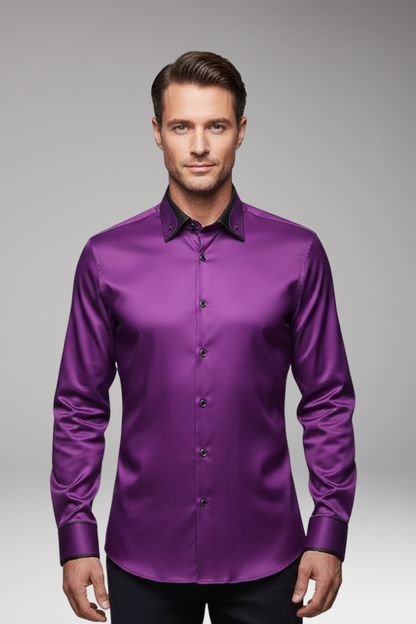 Men's Long Sleeve Dress Shirt Cotton Button Down