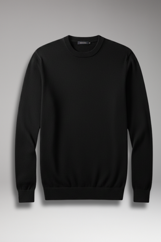Men's Crew Neck Pullover Shirt Straight Hem - Vonnera