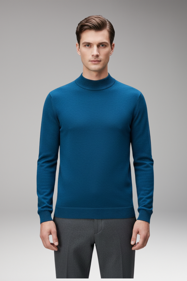 Men's Crew Neck Pullover Shirt Straight Hem