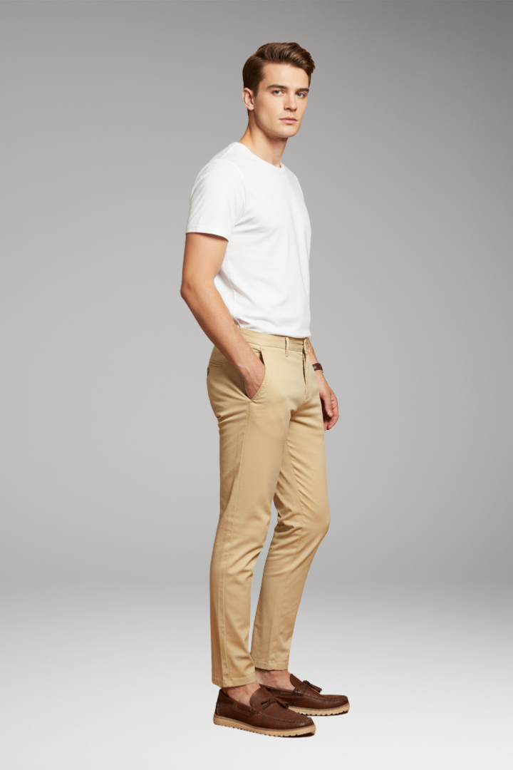 Men's Slim Fit Trousers Tapered Ankle