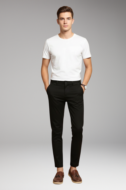 Men's Slim Fit Trousers Tapered Ankle