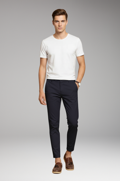 Men's Slim Fit Trousers Tapered Ankle