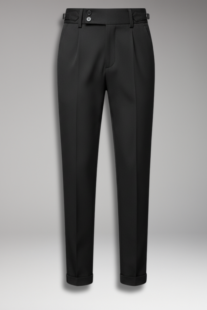Men's Pleated Trousers With Waist Tabs - Vonnera