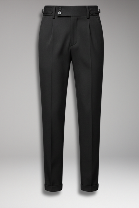 Men's Pleated Trousers With Waist Tabs - Vonnera