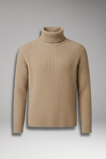 Men's Turtleneck Sweater Ribbed Knit - Vonnera