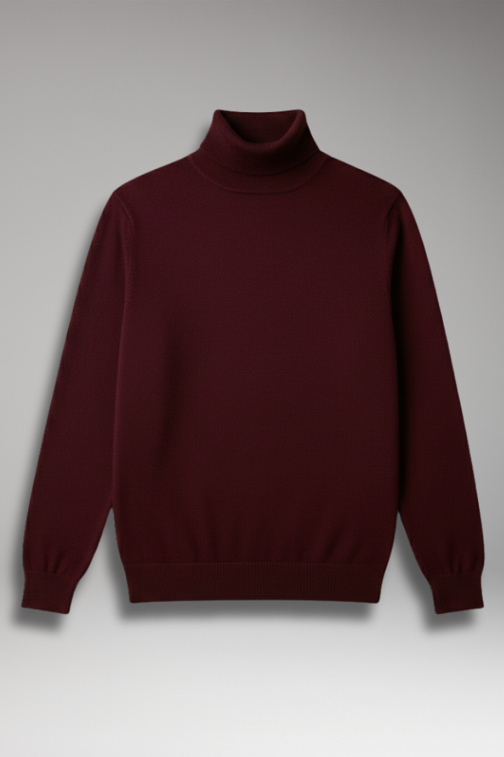 Men's Turtleneck Sweater Ribbed Knit Slim Fit - Vonnera
