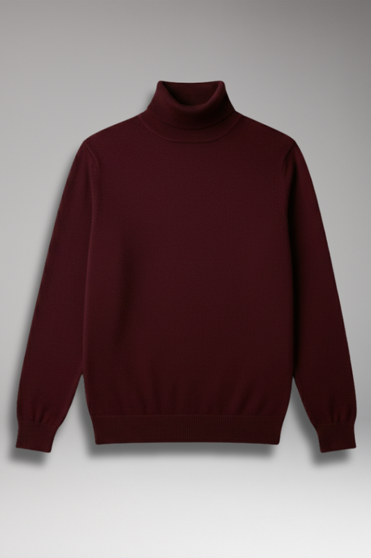 Men's Turtleneck Sweater Ribbed Knit Slim Fit - Vonnera