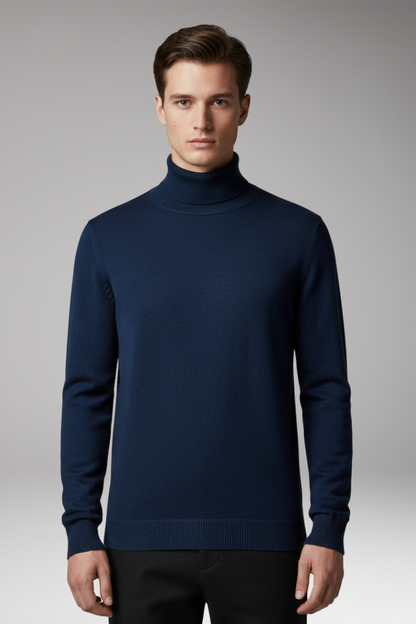 Men's Turtleneck Sweater Ribbed Knit Slim Fit