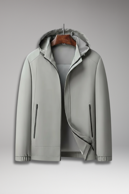 Men's Windproof Jacket Hooded Zippered Pockets - Vonnera