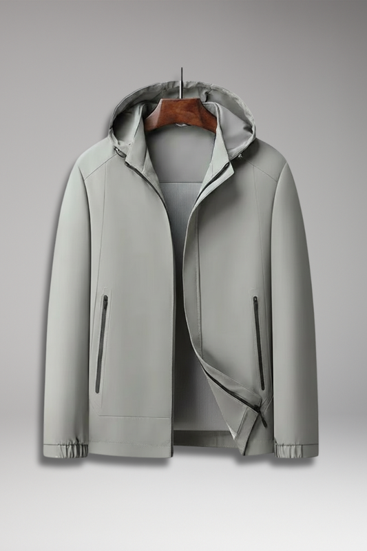 Men's Windproof Jacket Hooded Zippered Pockets - Vonnera