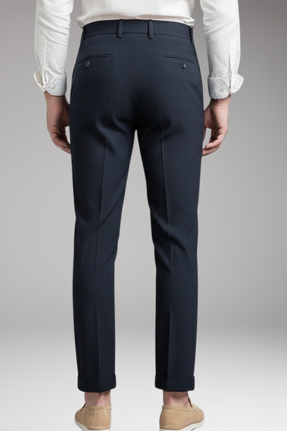 Men's High Waist Work Pants Pleated Front