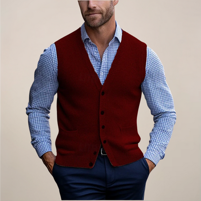 Men's Formal V Neck Vest Button Front