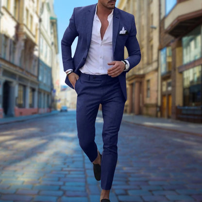 Men's Slim Fit Summer Suit Lightweight Breathable - Vonnera