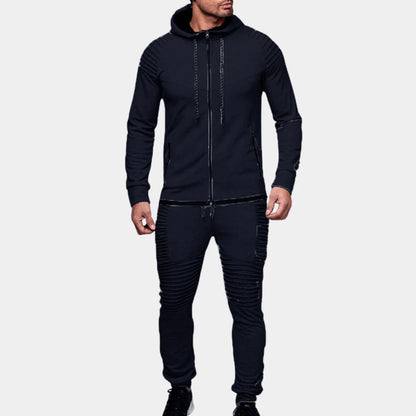 Men's Cotton Blend Tracksuit Soft Functional Details - Vonnera