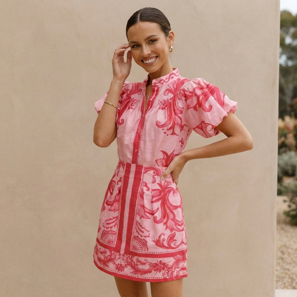 Women's Mini Dress Puff Sleeve A-Line Silhouette