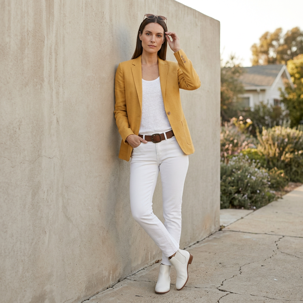 Womens Single Breasted Blazer Classic Lapel Patch Pockets