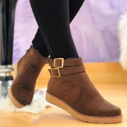 Women's Double Buckle Ankle Boots