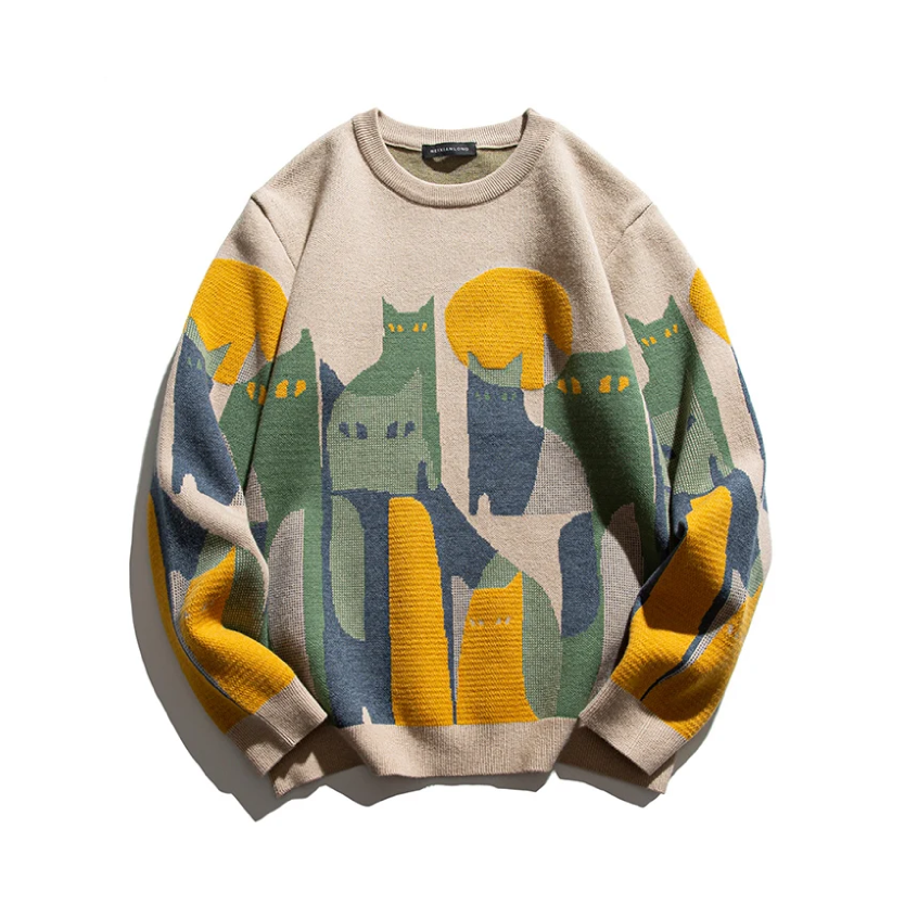 Women's Graphic Cat Sweater - Vonnera