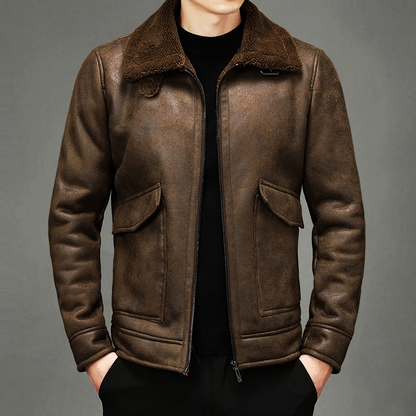 Faux Leather Biker Jacket - Vonnera