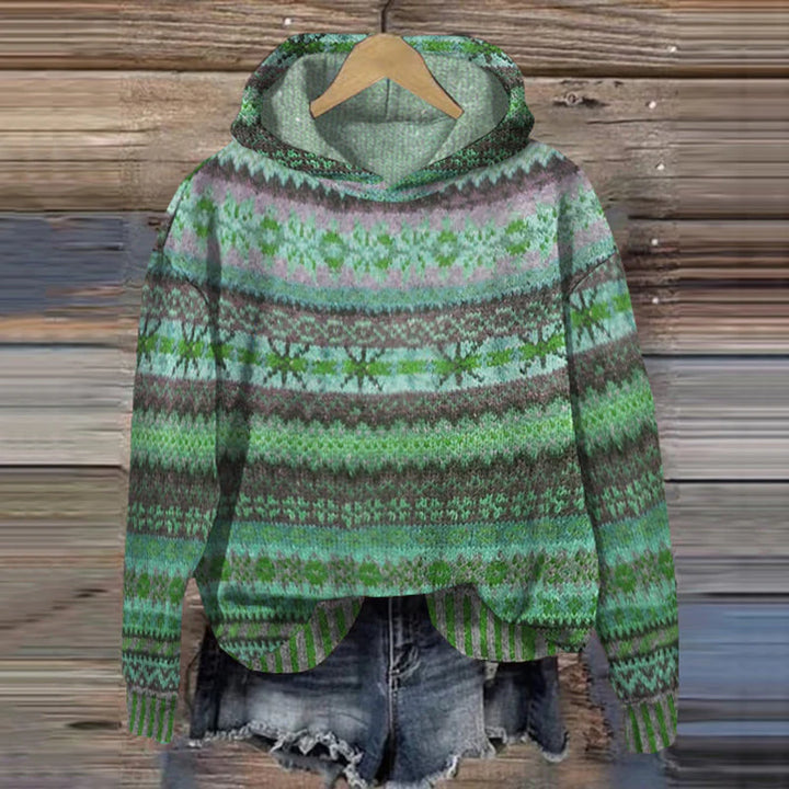Women's Fair Isle Hoodie Sweater - Vonnera