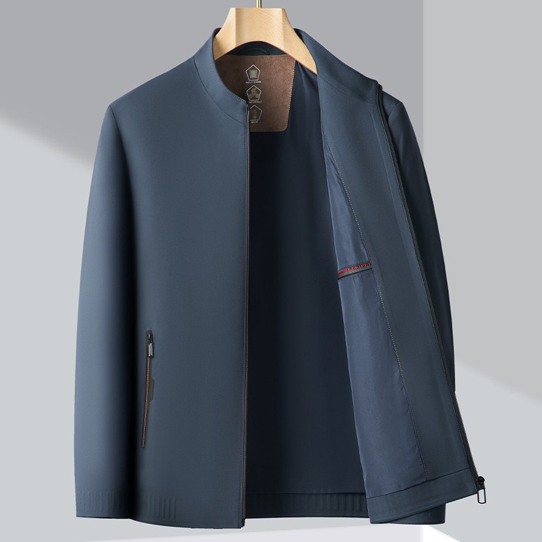 Men's Smart Casual Jacket Rayon Blend Tailored Fit Black