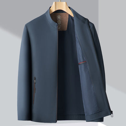 Men's Smart Casual Jacket Rayon Blend Tailored Fit Black