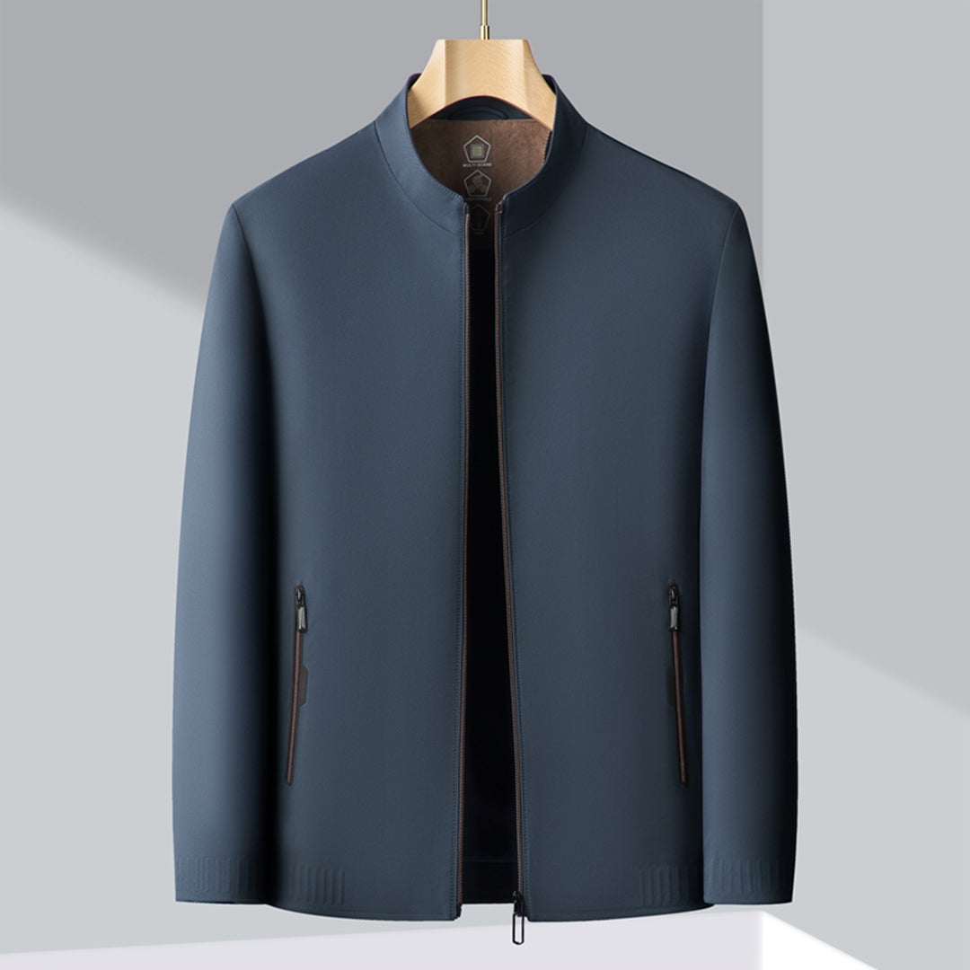 Men's Smart Casual Jacket Rayon Blend Tailored Fit Black