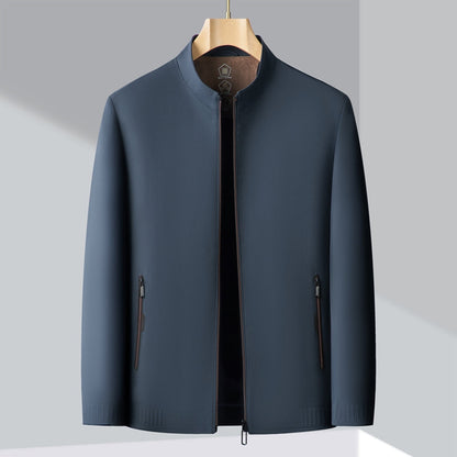 Men's Smart Casual Jacket Rayon Blend Tailored Fit Black