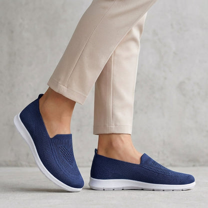 Slip-On Walking Shoes Knit Mesh Cushioned Comfort Fit