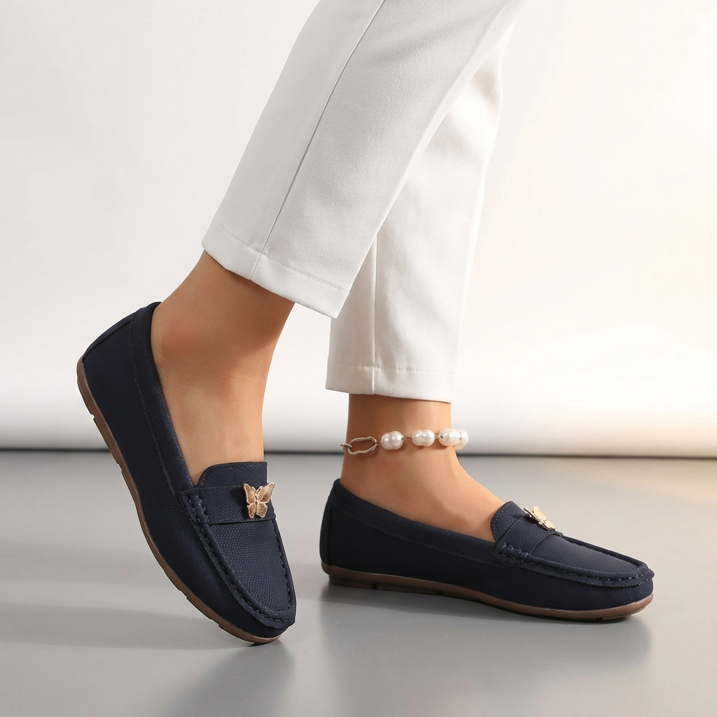 Men's Slip-On Loafers Embellished Leather Brown - Vonnera