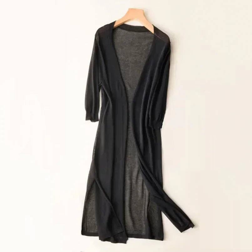 Women's Long Cardigan Cozy Knit Long Sleeves