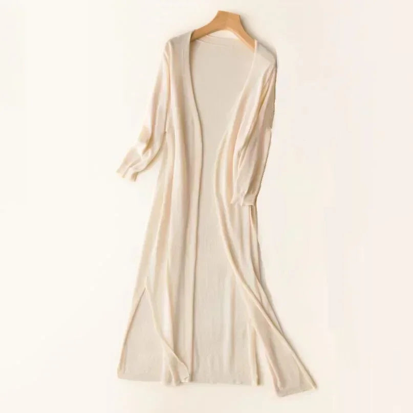 Women's Lightweight Knit Open Front Cardigan 3/4 Sleeve