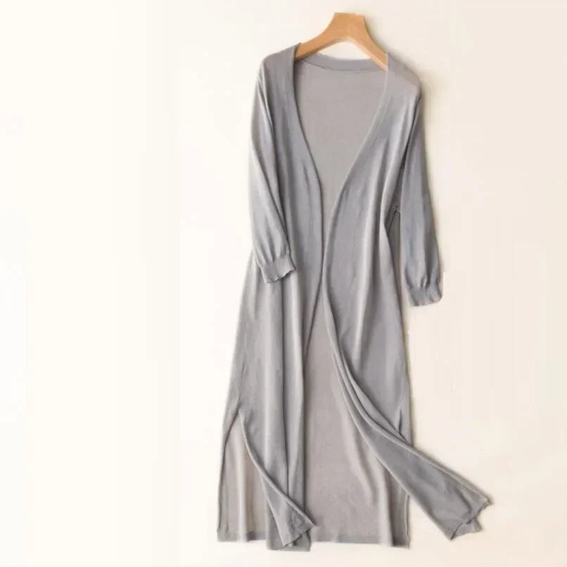 Women's Lightweight Open Front Cardigan Breathable Beige