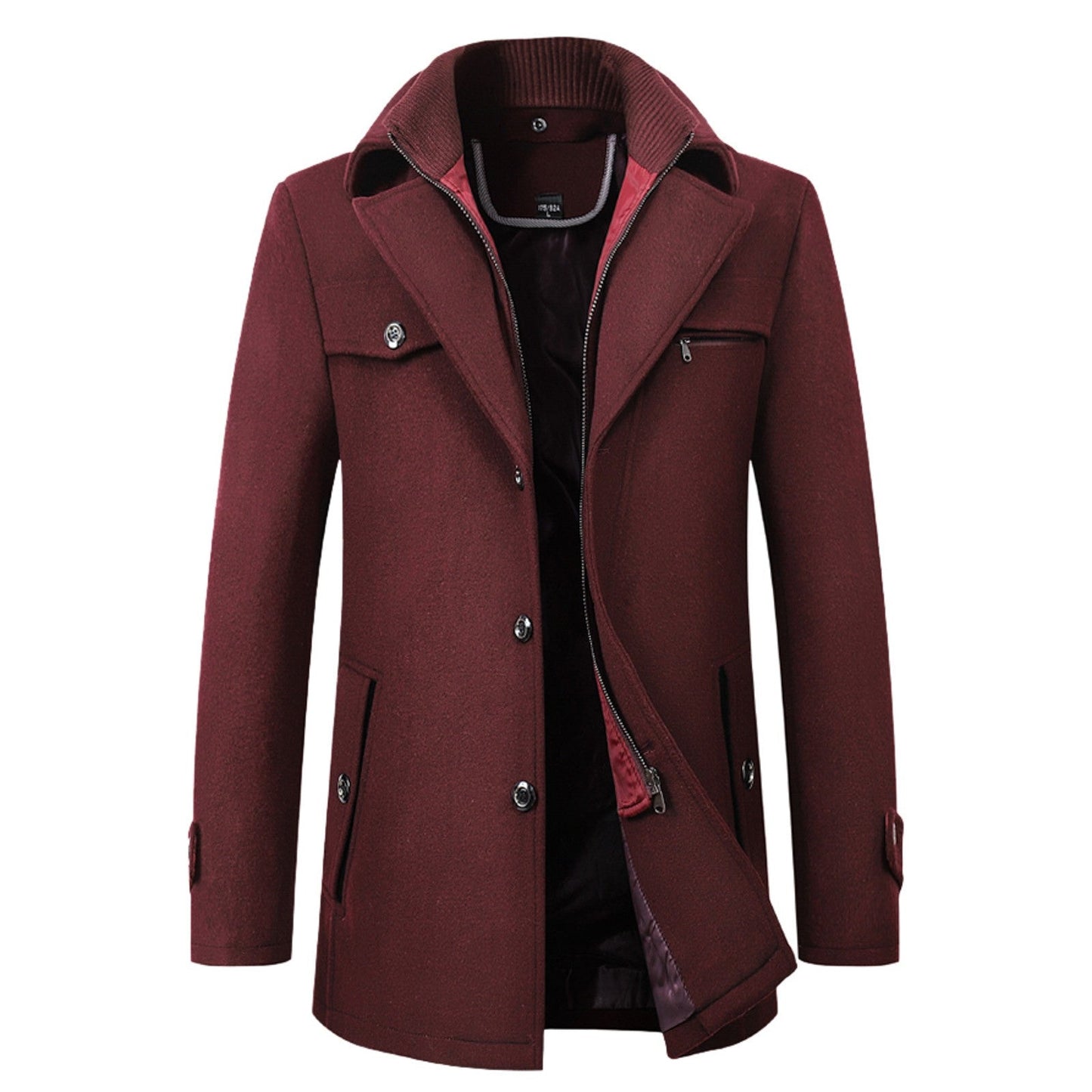 Elegant Double Collar Wool Coat