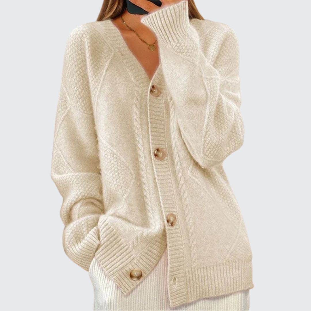 Women's V-Neck Oversized Cardigan Button Down