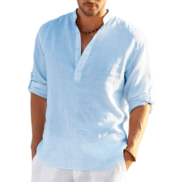 Men's Linen Shirt Lightweight Beige
