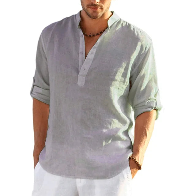 Men's Linen Shirt Lightweight Beige