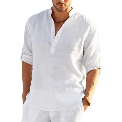Men's Linen Shirt Lightweight Beige