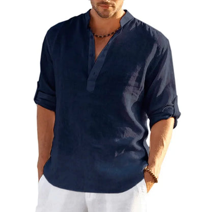 Men's Linen Shirt Lightweight Beige