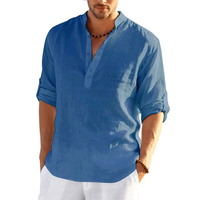 Men's Linen Shirt Lightweight Beige