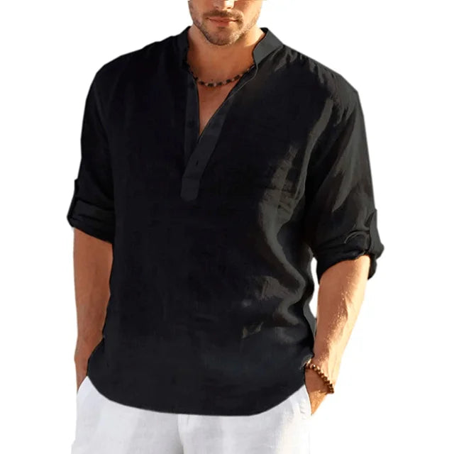 Men's Linen Shirt Lightweight Beige